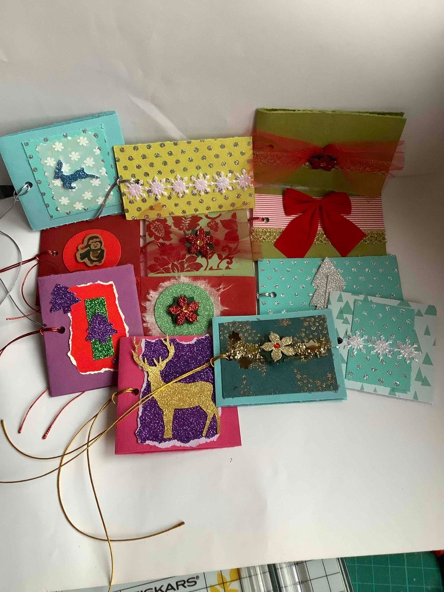 A gorgeous bundle of 12 handmade Christmas gift tags