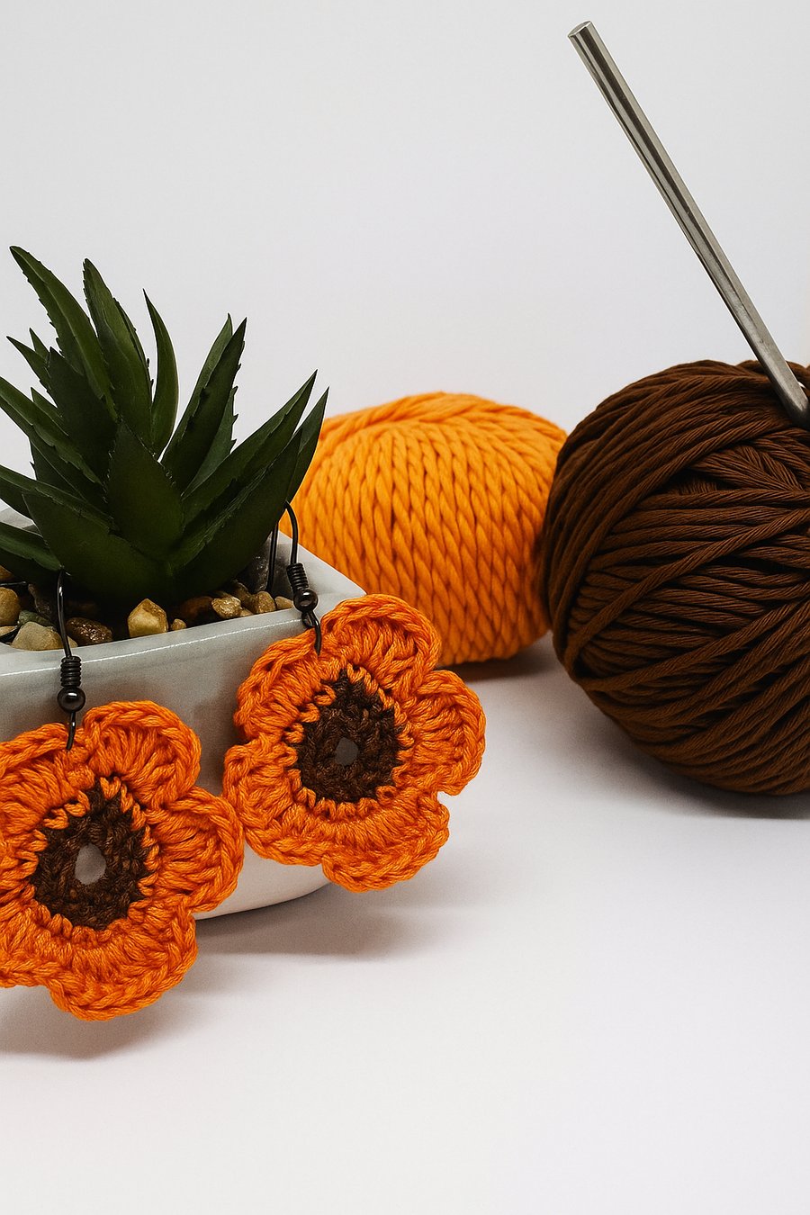 Autumn Glow Round Crochet Earrings
