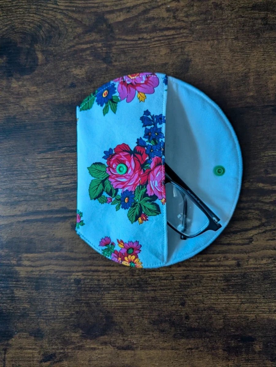 Handmade Folk Floral Glasses Case – Padded Eyewear Pouch