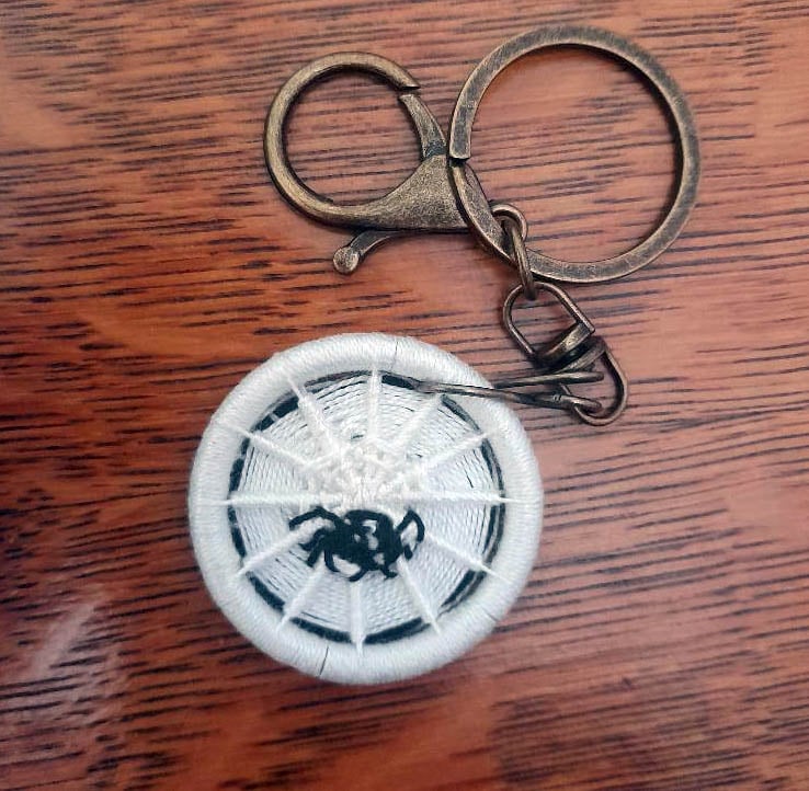 Halloween Spiderweb Keyring Bag Charm