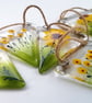 Sunflower fused glass bunting, garden art, gift for home.  - Image 7