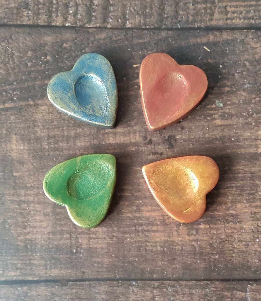 Valentine Pocket Hearts, Worry Stones, Thumb Stones, Clay Hearts