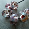 cherry frit lampwork glass beads