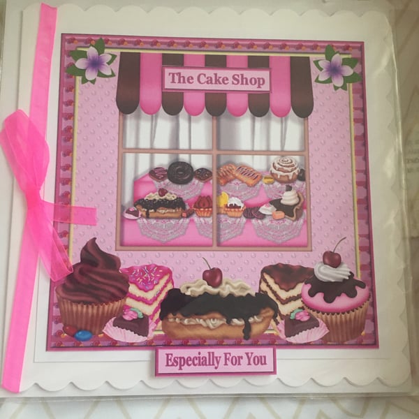 The cake shop,Especially for you ,scalloped edge card