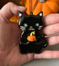 Cinders the black cat ceramic Halloween decoration - Image 4