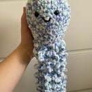 blue crochet handmade octopus!