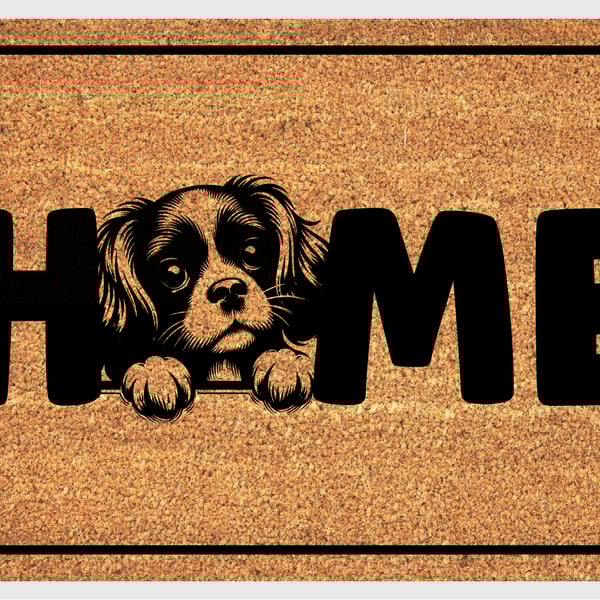 English Toy Spaniel Home Door Mat - King Charles Spaniel Welcome Mat - 3 Sizes