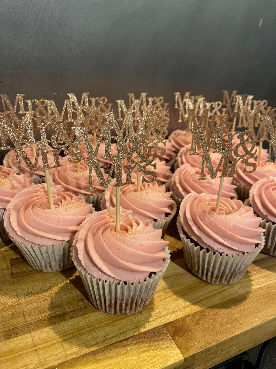 Double sided glitter Wedding Cupcake ToppersMr... Folksy