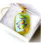 Yellow Dichroic Glass Pendant 149 Gold Triangle with gold plated chain - Image 1