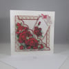 Handmade Decoupage,3D Valentines Day Card,Red Roses