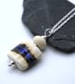 lampwork glass pendant necklace, silver chain