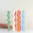 Wavy Candlesticks - Zig Zag Candles - Pastel Dinner Candle