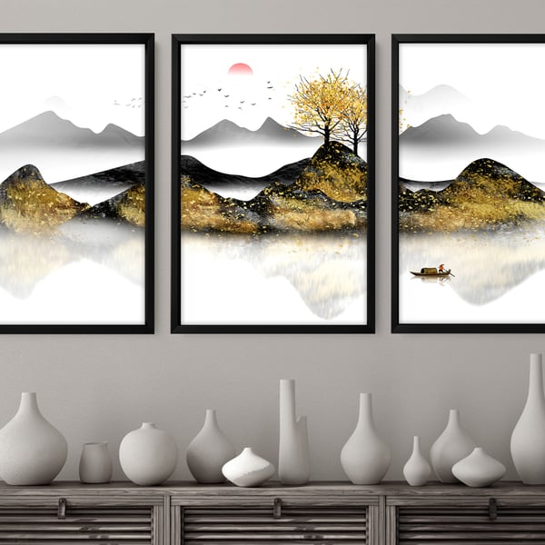 Living room wall decor, Home Decor Wall hanging, Japanese Art New Home gift,