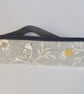 SOLDElasticated pencil case grey and yellow with birds for cover of notebook - Image 4