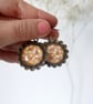 Vintage Style Dangle Earrings with Flower Art - Image 6