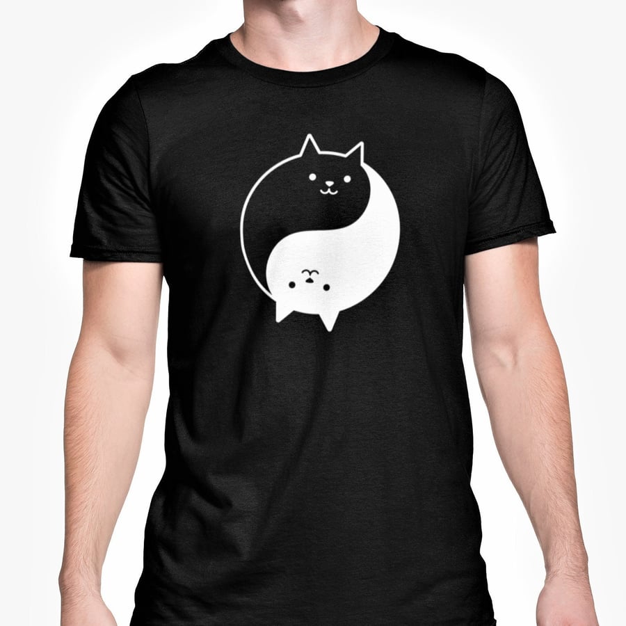 Ying Yang Kittens T Shirt Animal Cat Zen Chill Out Spiritual Zen Peace Unisex