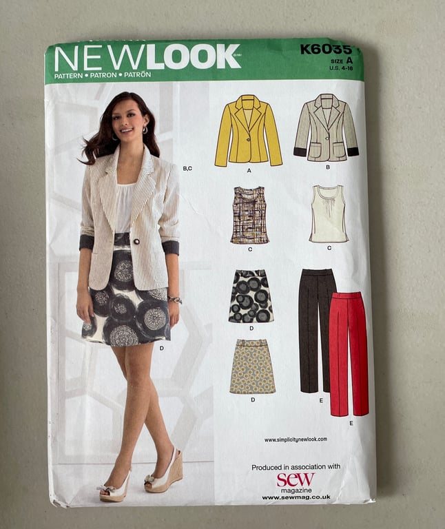 New Look Sewing Pattern K6035 - Jacket, Top, Skirt and Trousers