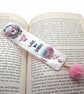 Handmade Bookmark in Pearl White with Ghost and Rainbow Girl - Image 7
