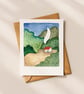 Forest Cabin, A6 giclée greetings card with recycled brown envelope - Image 3