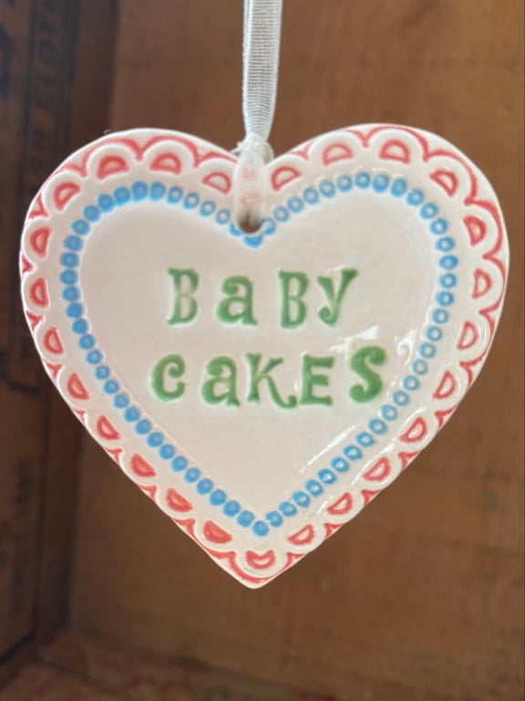 Small Ceramic heart decoration Baby Cakes