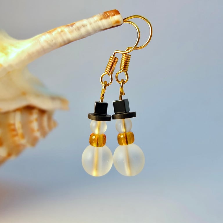 Snowman Earrings Christmas Jewellery, Stocking Filler, Secret Santa Gift For Her