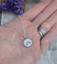 Sterling Silver Pebble Stamped Sunburst Necklace - JBJ2056 - Image 3
