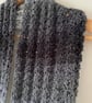 Monochrome Infinity Scarf - Handmade Crochet - Black Sparkly - Womens Scarves - Image 8