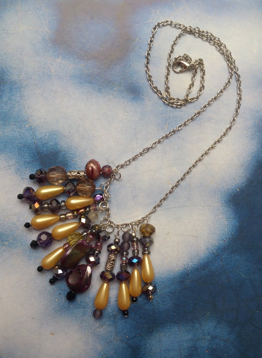 Lovely Necklace Made with Recycled Beads 