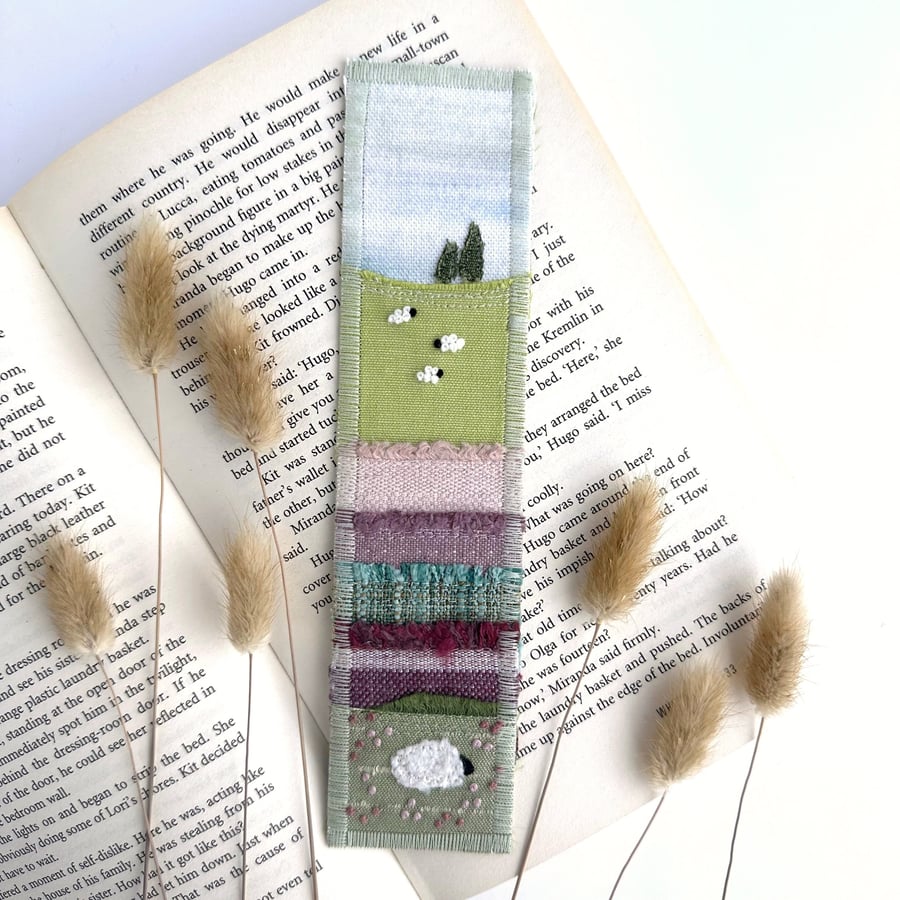 Bookmark with Countryside Scene and Sheep
