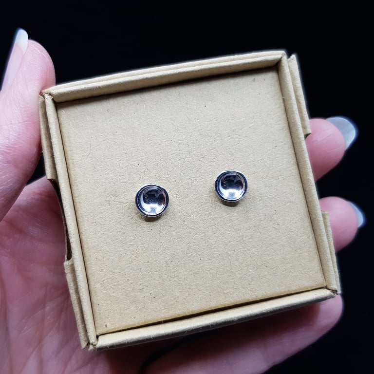 Planet Inspired Sterling Silver Stud Earrings (Design D) (One of a Kind)