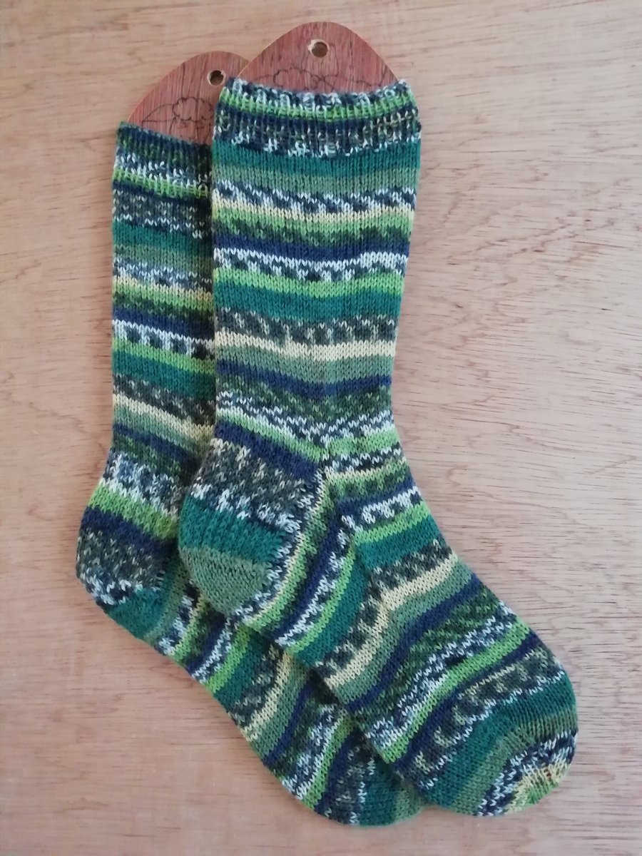 Socks, hand knitted, SMALL, adult size 4-5