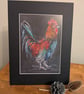 Frank, an A4 print of an original drawing of a cockerel - Image 2