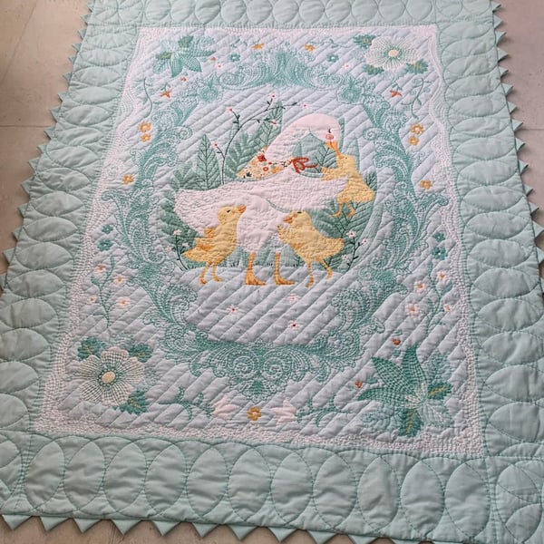 Mothergoose Quilt Hand Quilting