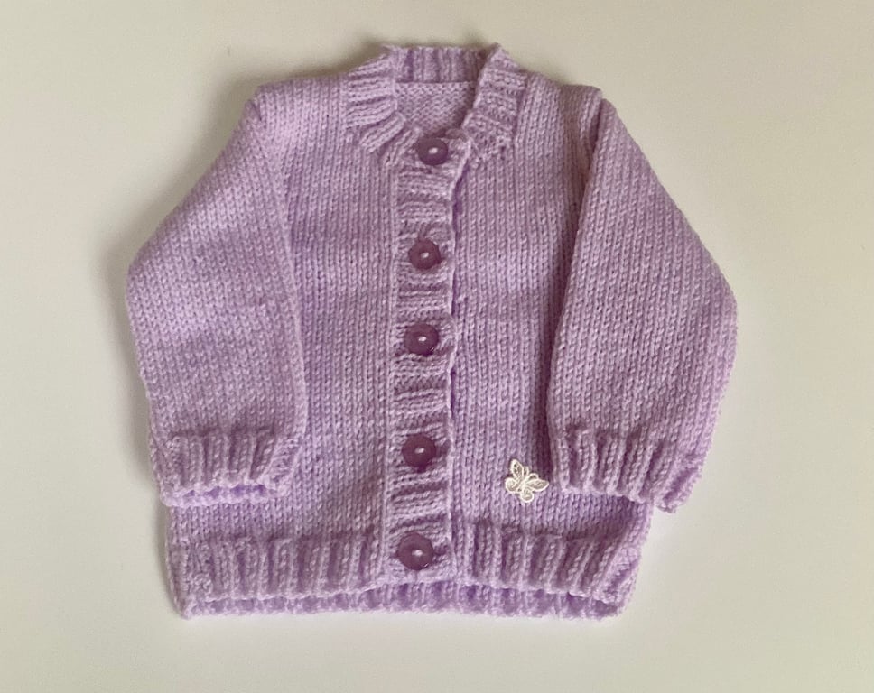 Baby cardigan lilac 3-6 months