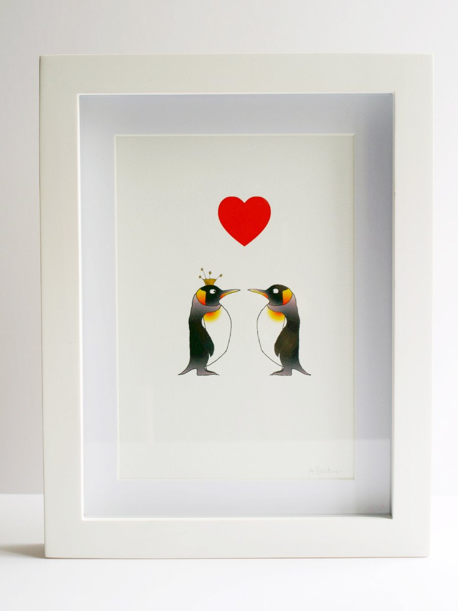 Penguins in Love print