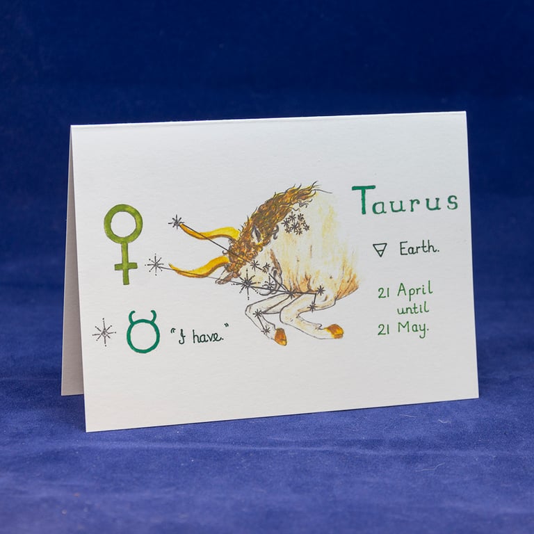 Taurus greetings card