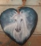 Kelpie water horse, handpainted slate heart, Kelpie outdoor hanging decoration  - Image 4