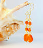 Carnelian Earrings With Yellow Swarovski Crystals - Handmade In Devon - Image 7