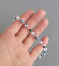 Blue Beaded Necklace - Mid Blue Pearl and Crystal Jewellery - Navy Wedding Gifts - Image 3