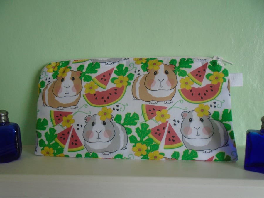 Watermelon & Guinea Pigs Pencil Case or Small Make Up Bag 