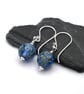 blue sphere lampwork glass earrings