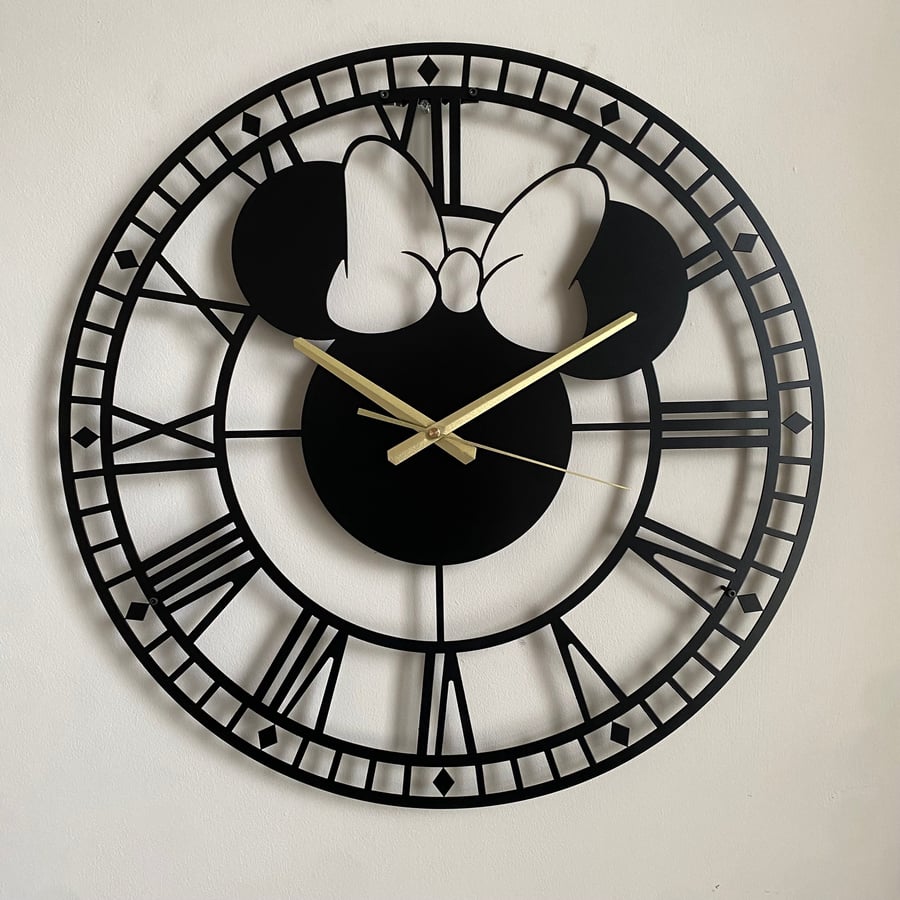 Steel Metal Wall Clock Minnie Mouse Disney Fan Art Disney Home Decor Wall Clock 