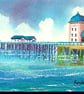 Penarth Pier, Cardiff, South Wales, Watercolour Print in 14 x 11 ''  Mount
