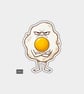 Funny Vinyl Die Cut Sticker For Adults - Grumpy Egg 