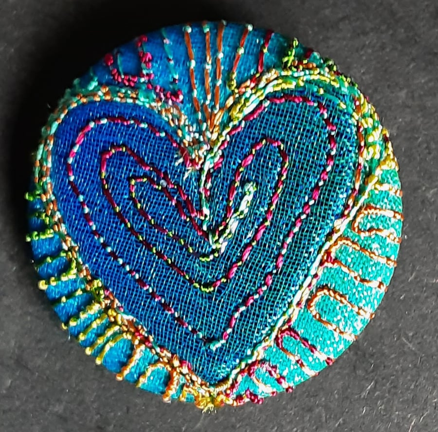 One Inch Heart Badge 