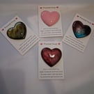 Pocket hugs. Handmade epoxy resin heart.
