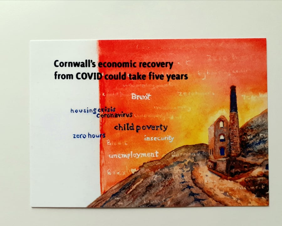 Alternative art postcard, Cornwall no 5. Cornwall's Recovery 