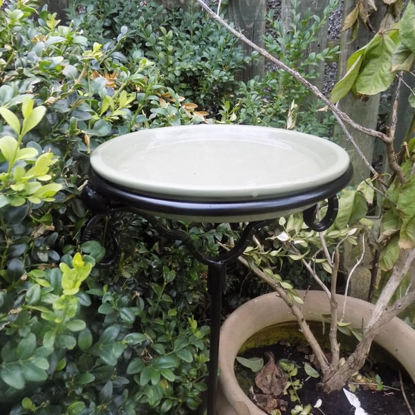 Green Glazed Bird Bath............................ Free Fitting Kit