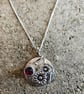 Wildflower Daisy and Garnet Pendant