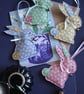 Easter bunny quartet made from floral Tilda fabric - Image 1